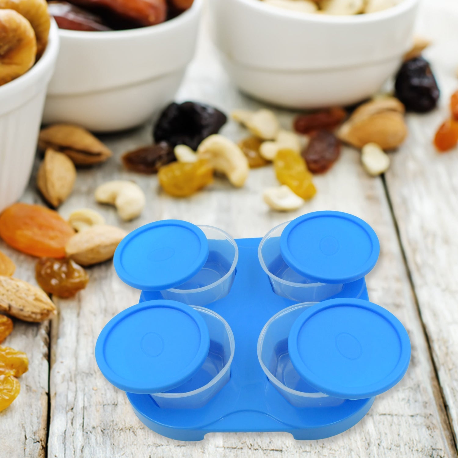 5849 Airtight Container Jar 4 Pc Set With Stylish Tray for Kitchen Unbreakable Jar Set for Multipurpose Storage ( Mukhwas Dani ) 5849 Airtight Container Jar 4 Pc Set With Stylish Tray for Kitchen Unbreakable Jar Set for Multipurpose Storage ( Mukhwas Dani )